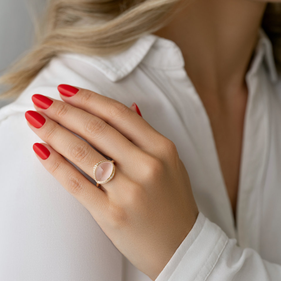 Prsten s diamanty a růženínem Fabulous Magician