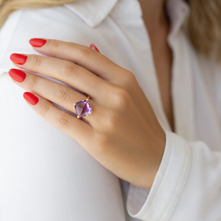 Prsten s diamanty a ametystem Pharaon Gem