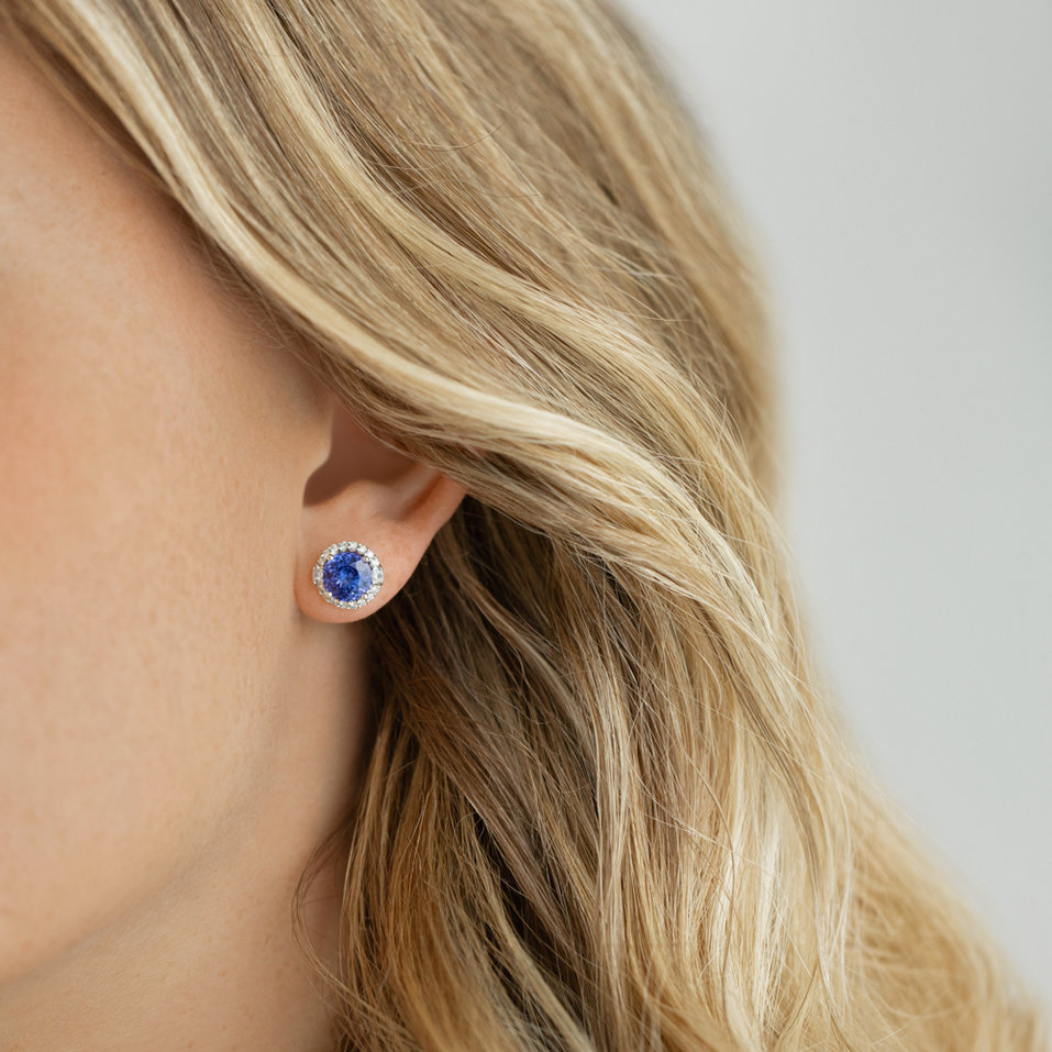 Náušnice s tanzanitem a diamanty Tanzania Dream
