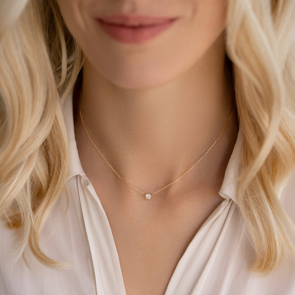 Náhrdelník s diamantem Essential Drop