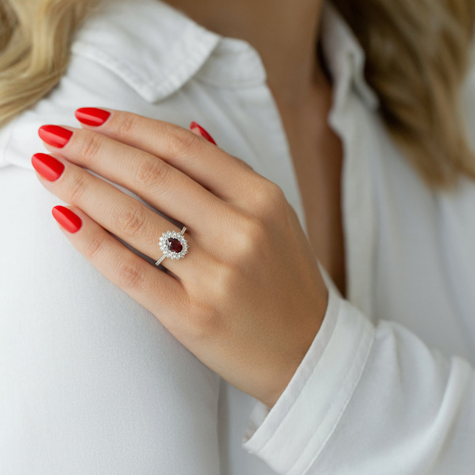 Prsten s rubínem a diamanty Aurora Goddess