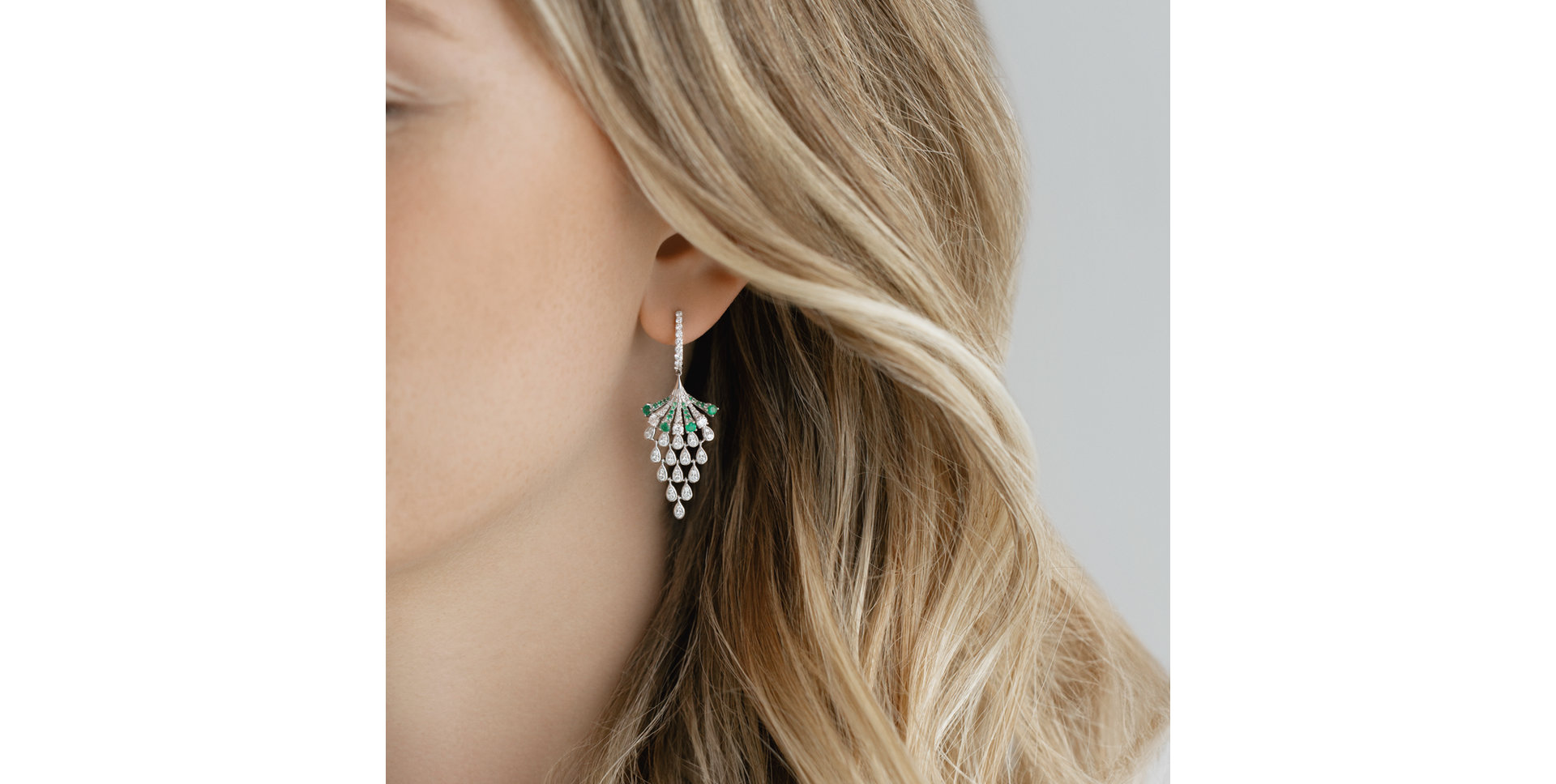 Náušnice s diamanty a rubíny Royal Mesh