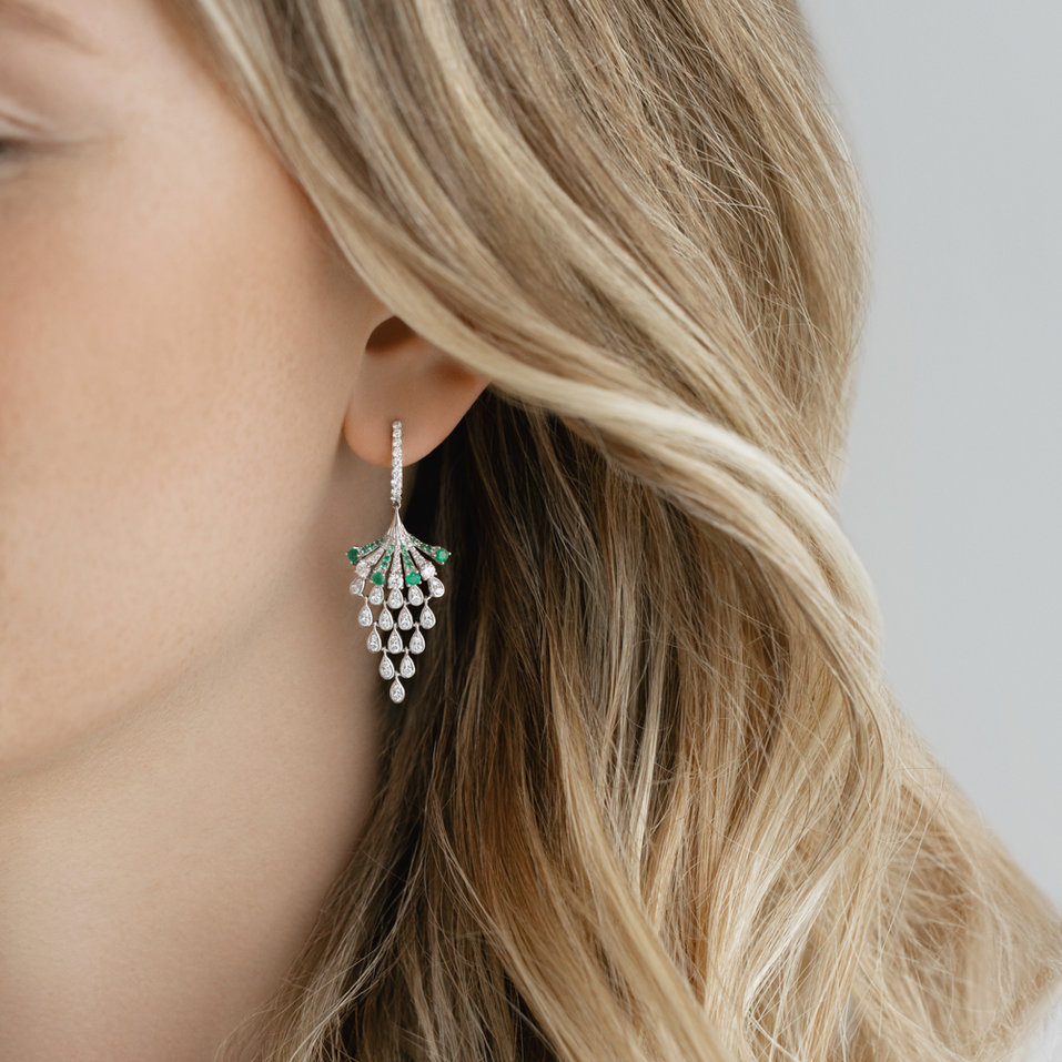 Náušnice s diamanty a rubíny Royal Mesh