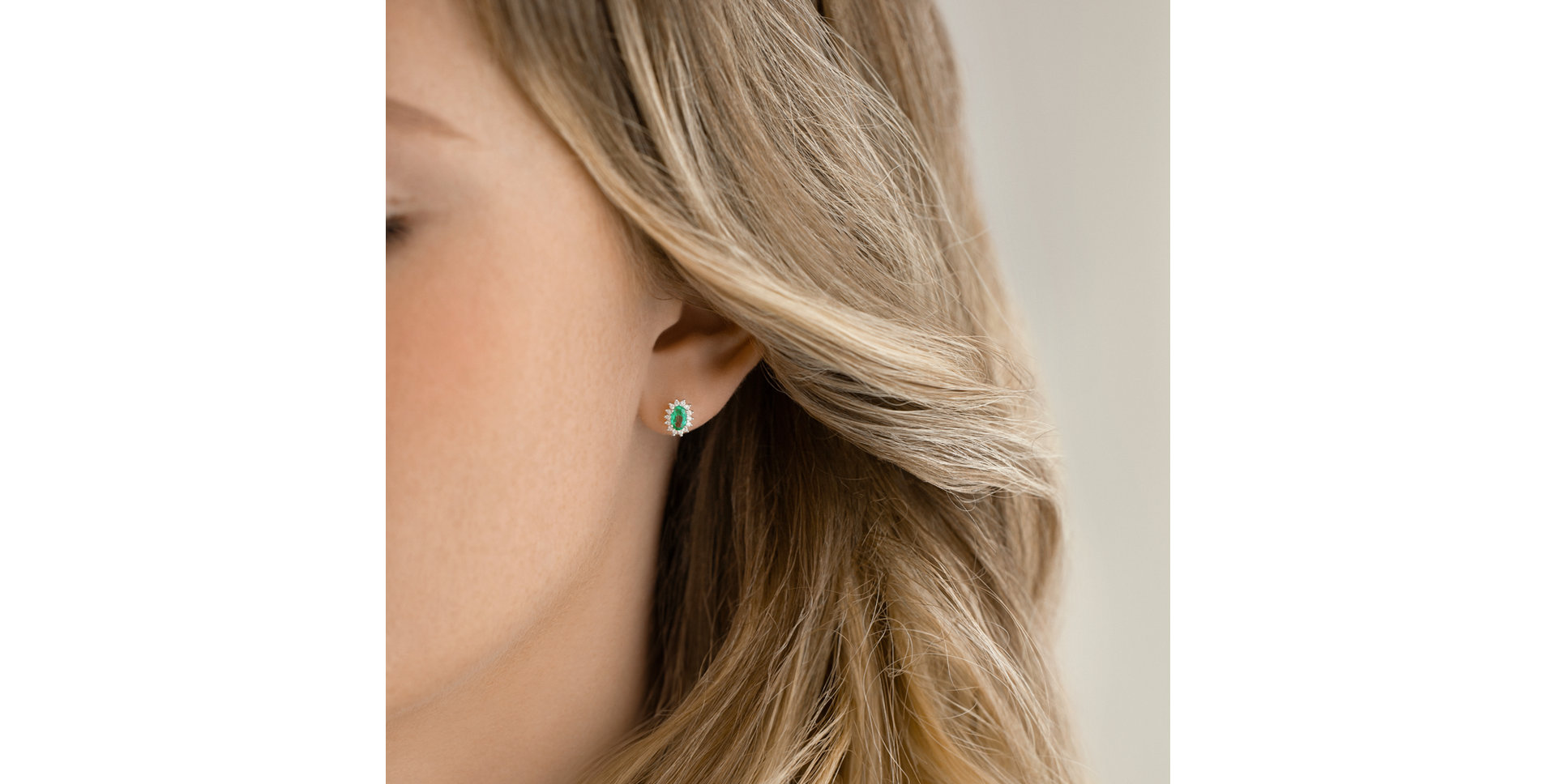 Náušnice se smaragdem a diamanty Princess Sparkle