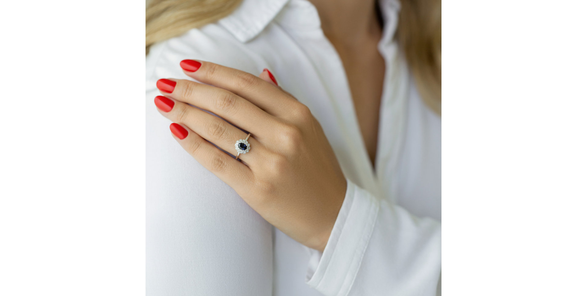 Prsten s diamanty a safírem Fairy Goddess