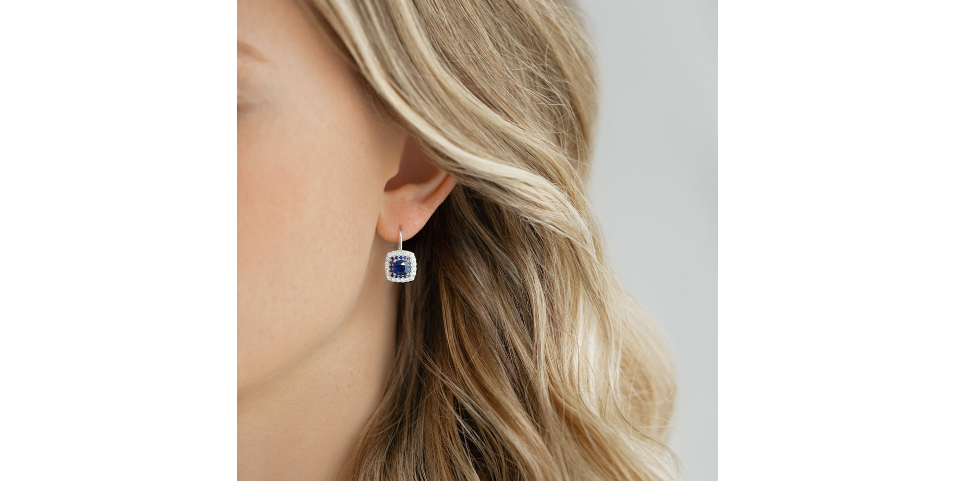 Náušnice se safírem a diamanty Sparkling Rise