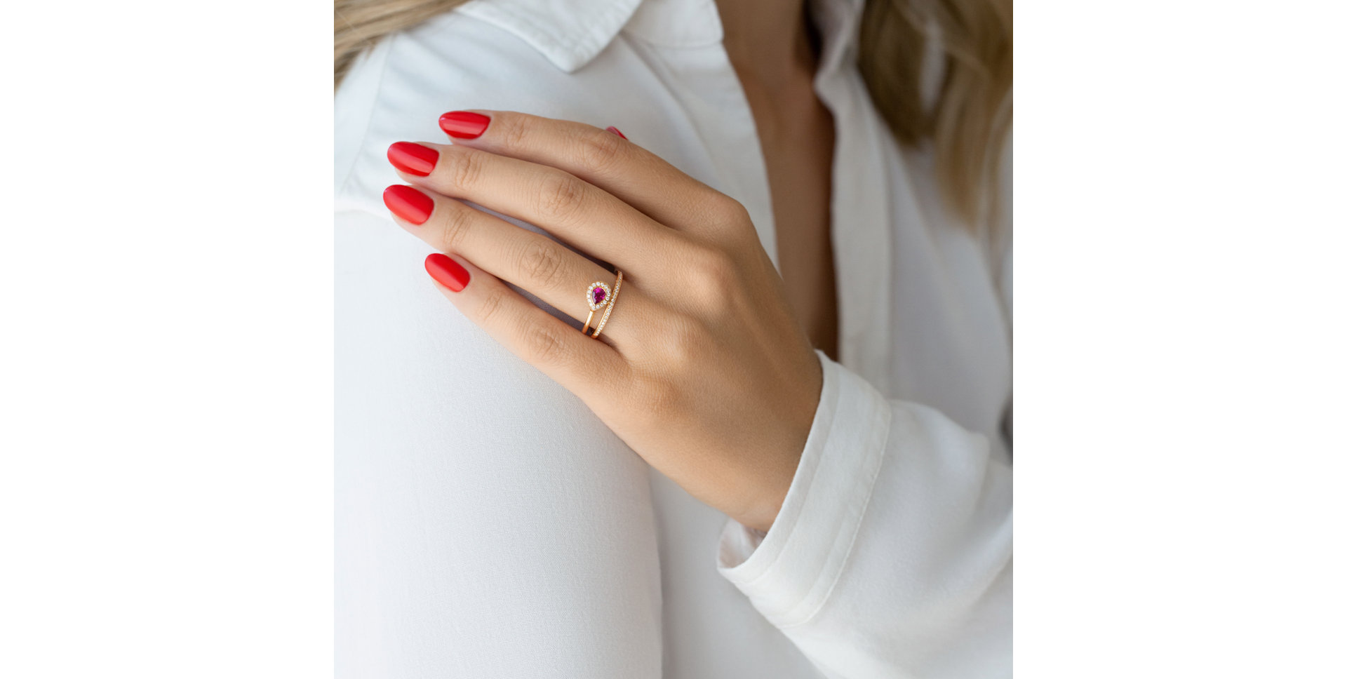 Prsten s safírem a diamanty Perrette