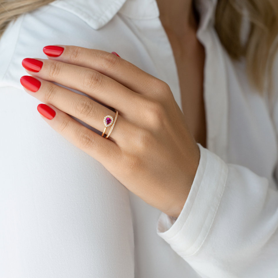 Prsten s safírem a diamanty Perrette