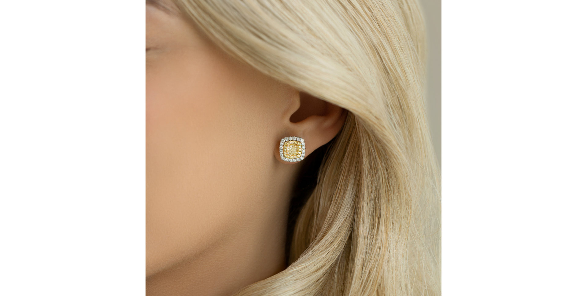 Náušnice s bílými a žlutými diamanty Sunny Day