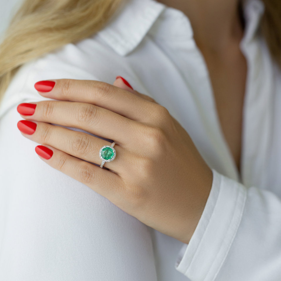 Prsten se smaragdem a diamanty Sin Signature
