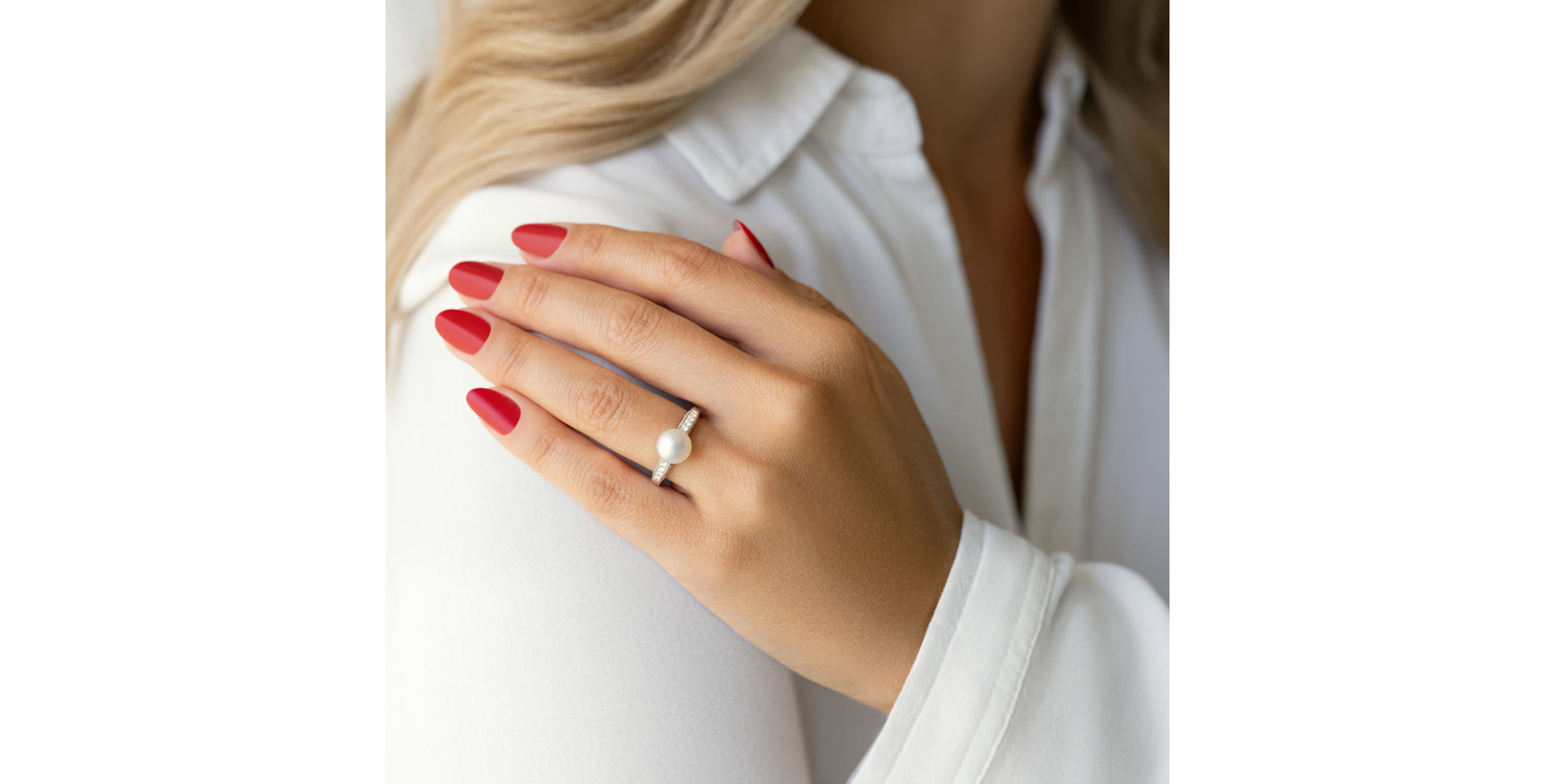 Prsten s perlou a diamanty Eldonis