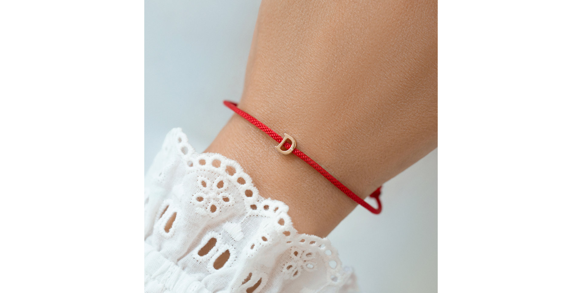 Náramek s diamantem a šňůrkou Flat Line R