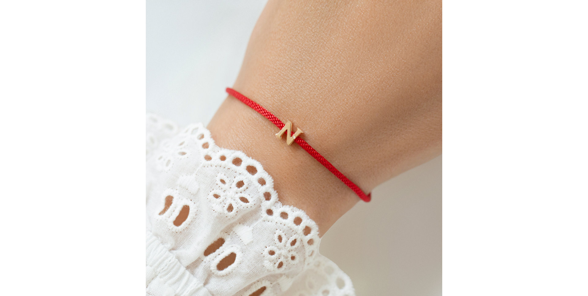 Náramek s diamantem a šňůrkou Flat Line V