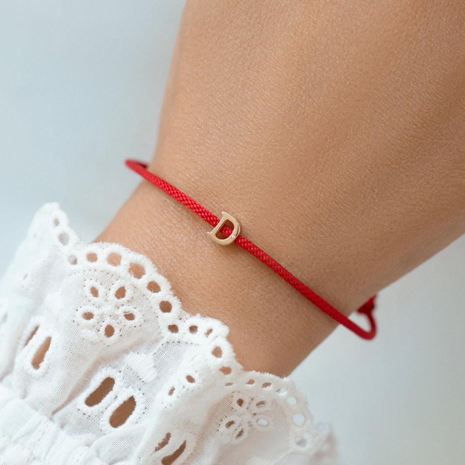 Náramek s diamantem a šňůrkou Flat Line X