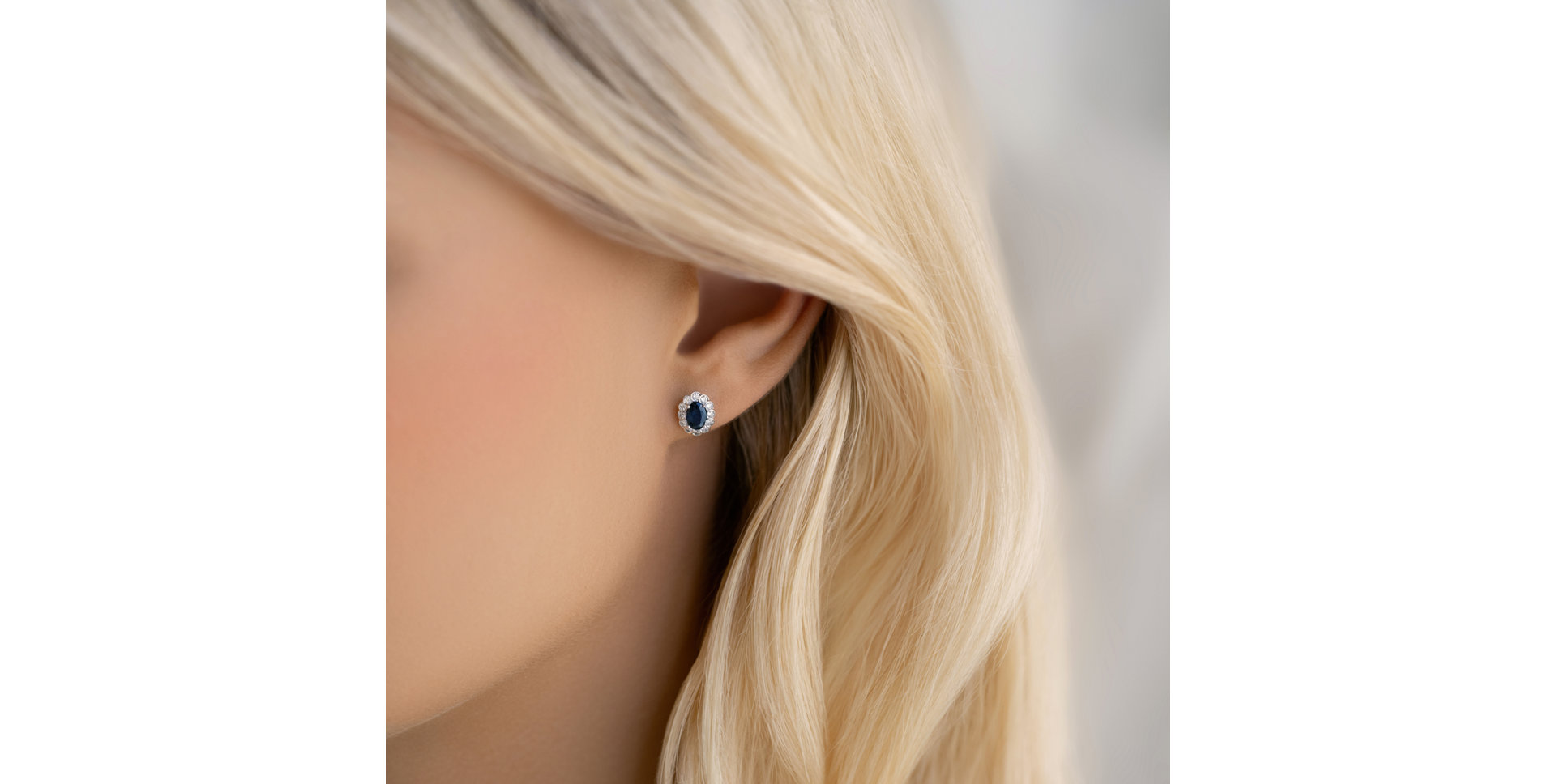 Náušnice s safírem a diamanty Brilliance