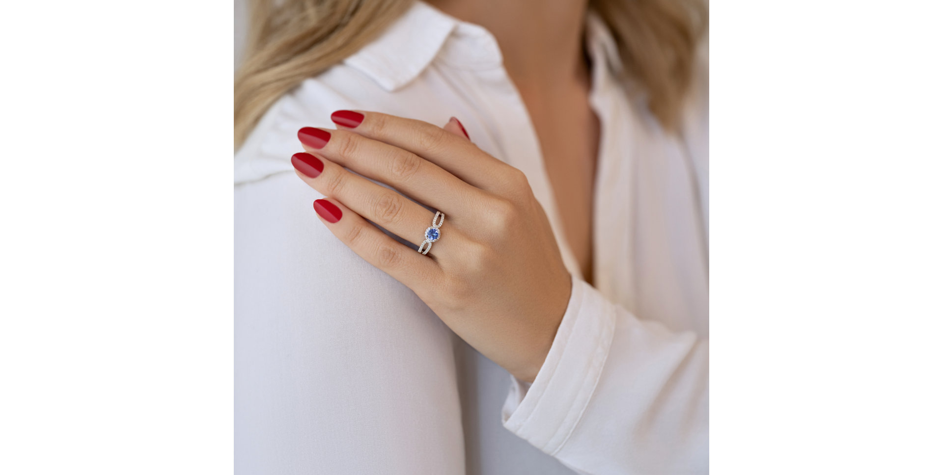 Prsten s tanzanitem a diamanty Geneviév