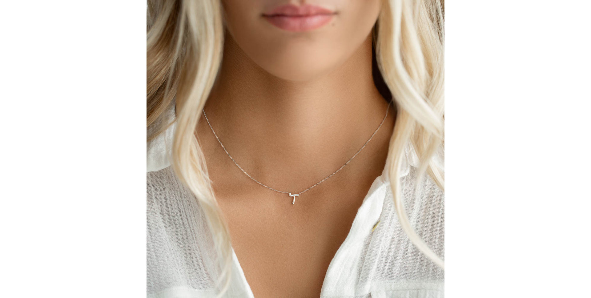 Náhrdelník s diamanty Curly Diamonds Y