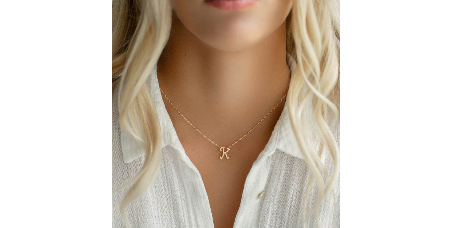 Náhrdelník s diamanty Curly Glitter G