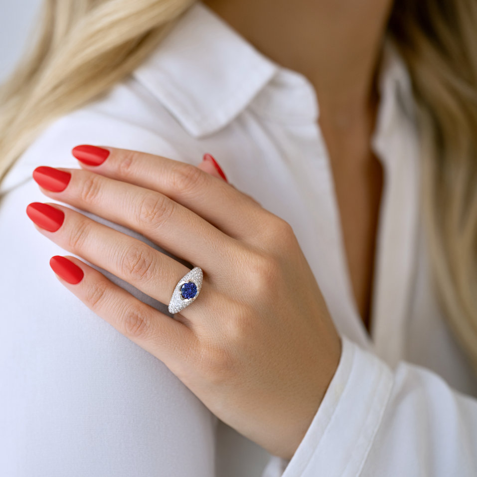 Prsten s tanzanitem a diamanty Fortune Brilliance