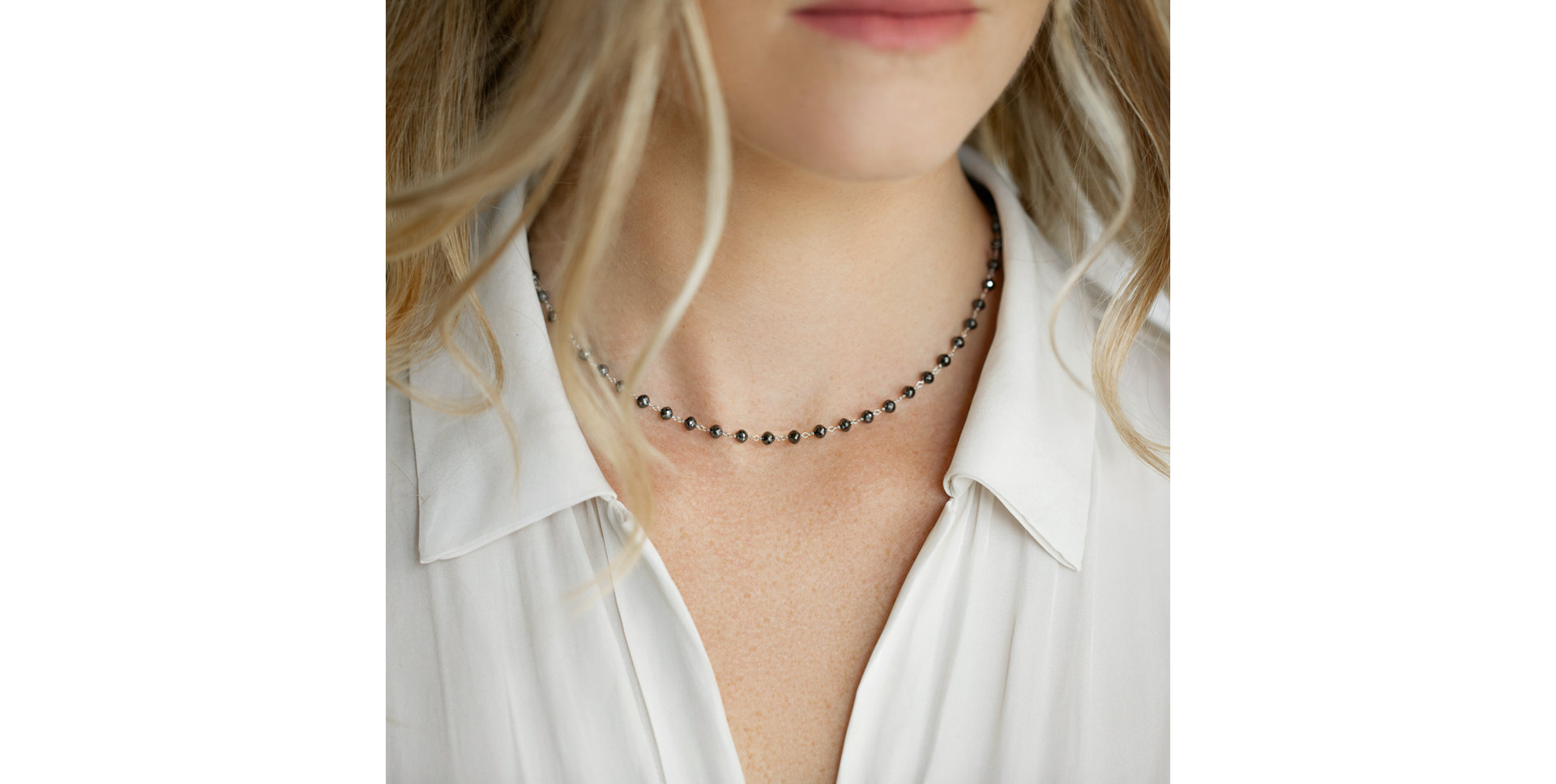 Náhrdelník s černými diamanty Dark Melody