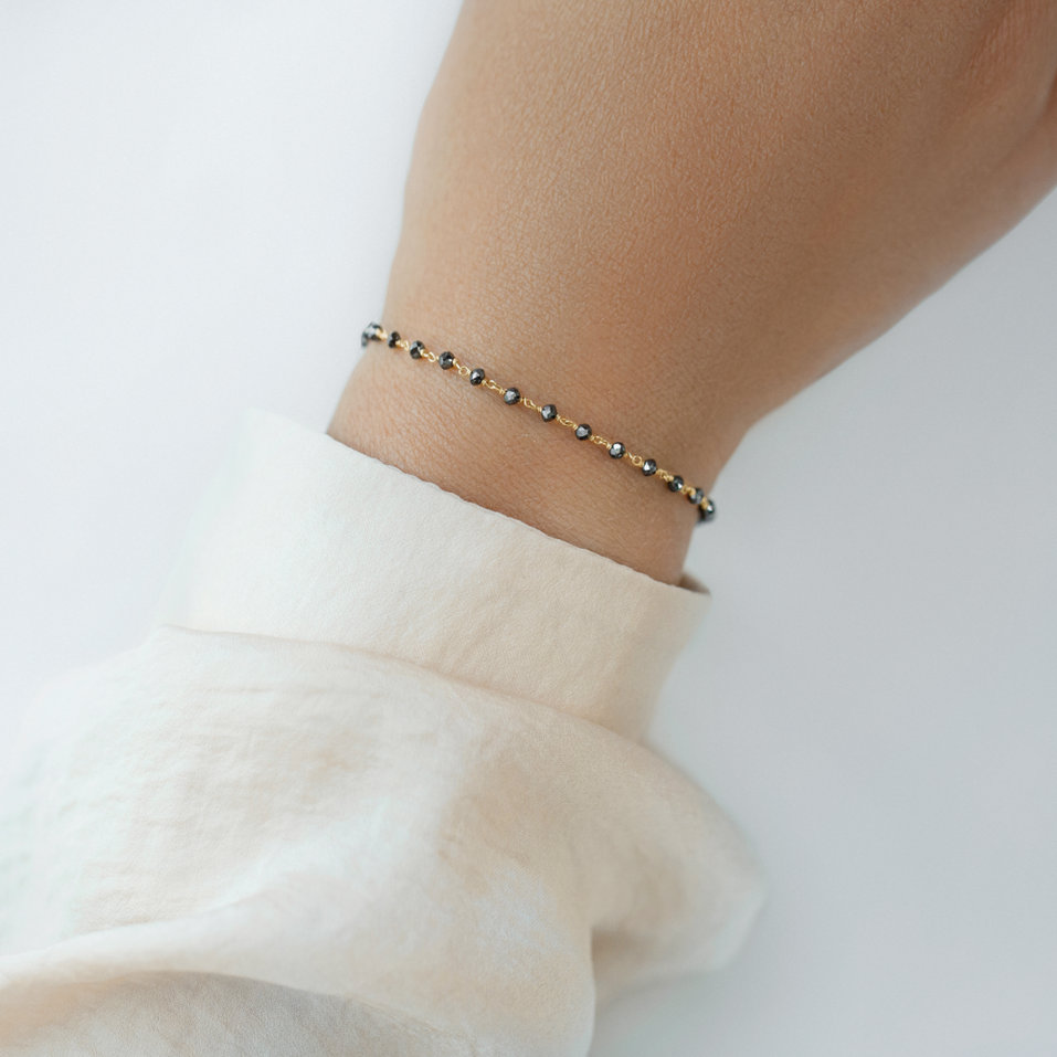 Náramek s černými diamanty Dark Melody