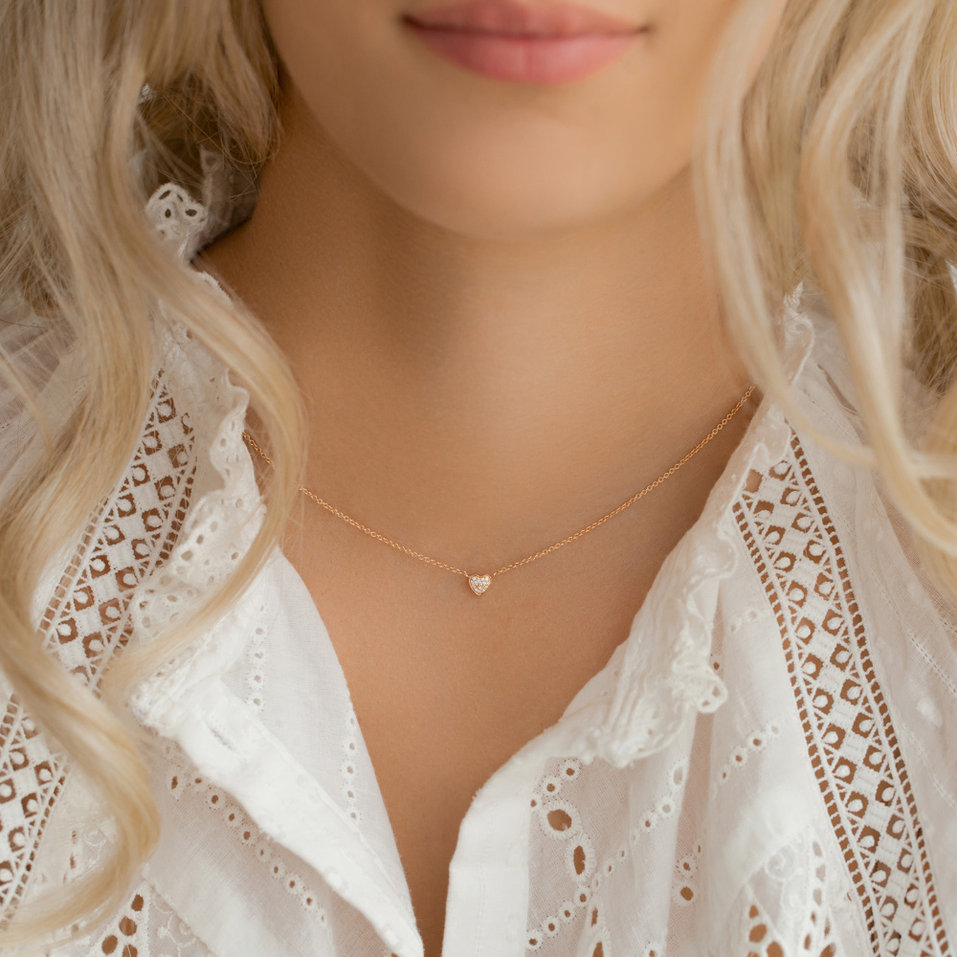 Náhrdelník s diamanty Tender Heart