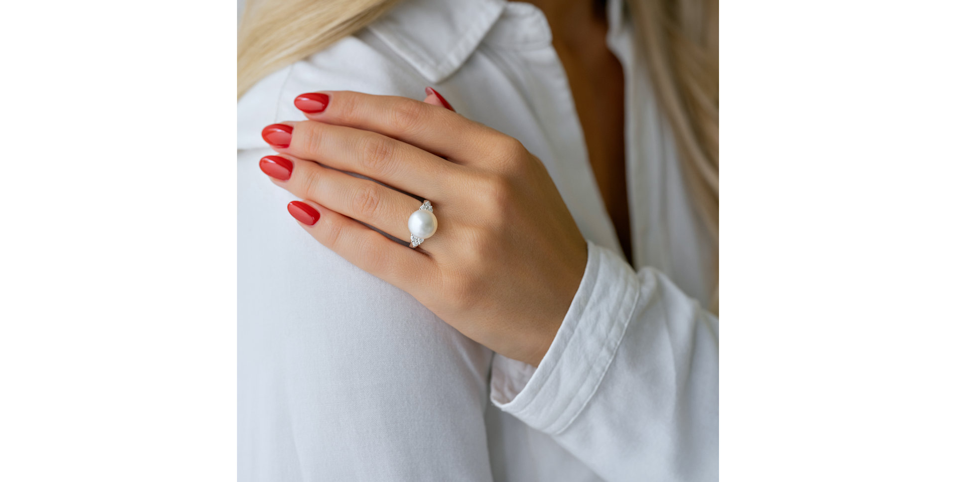 Prsten s perlou a diamanty Nautical Desire