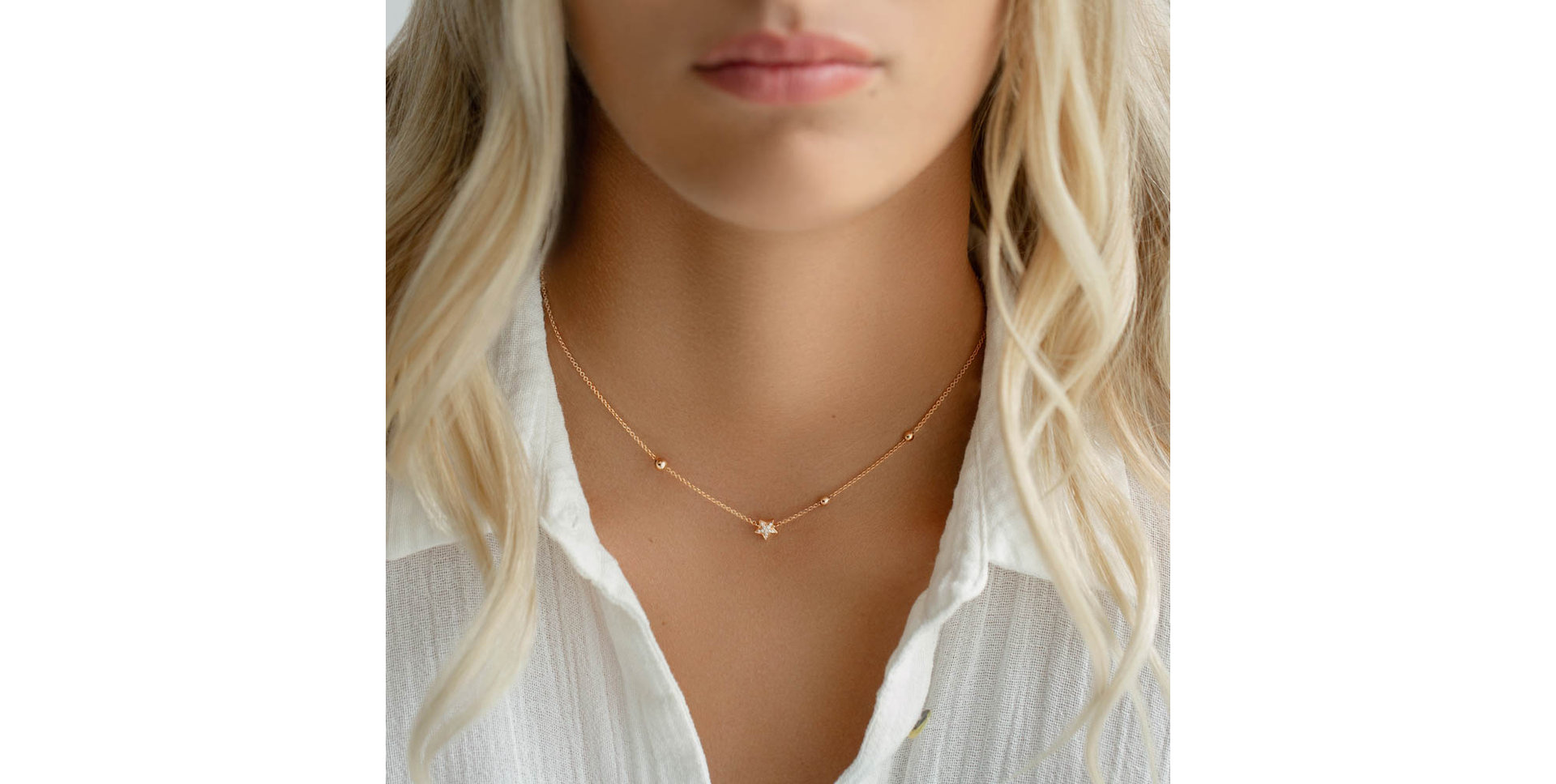 Náhrdelník s hnědými a bílými diamanty Star Waterfall