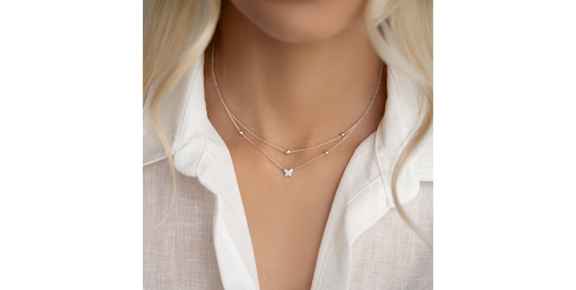 Náhrdelník s diamanty Magic Butterfly