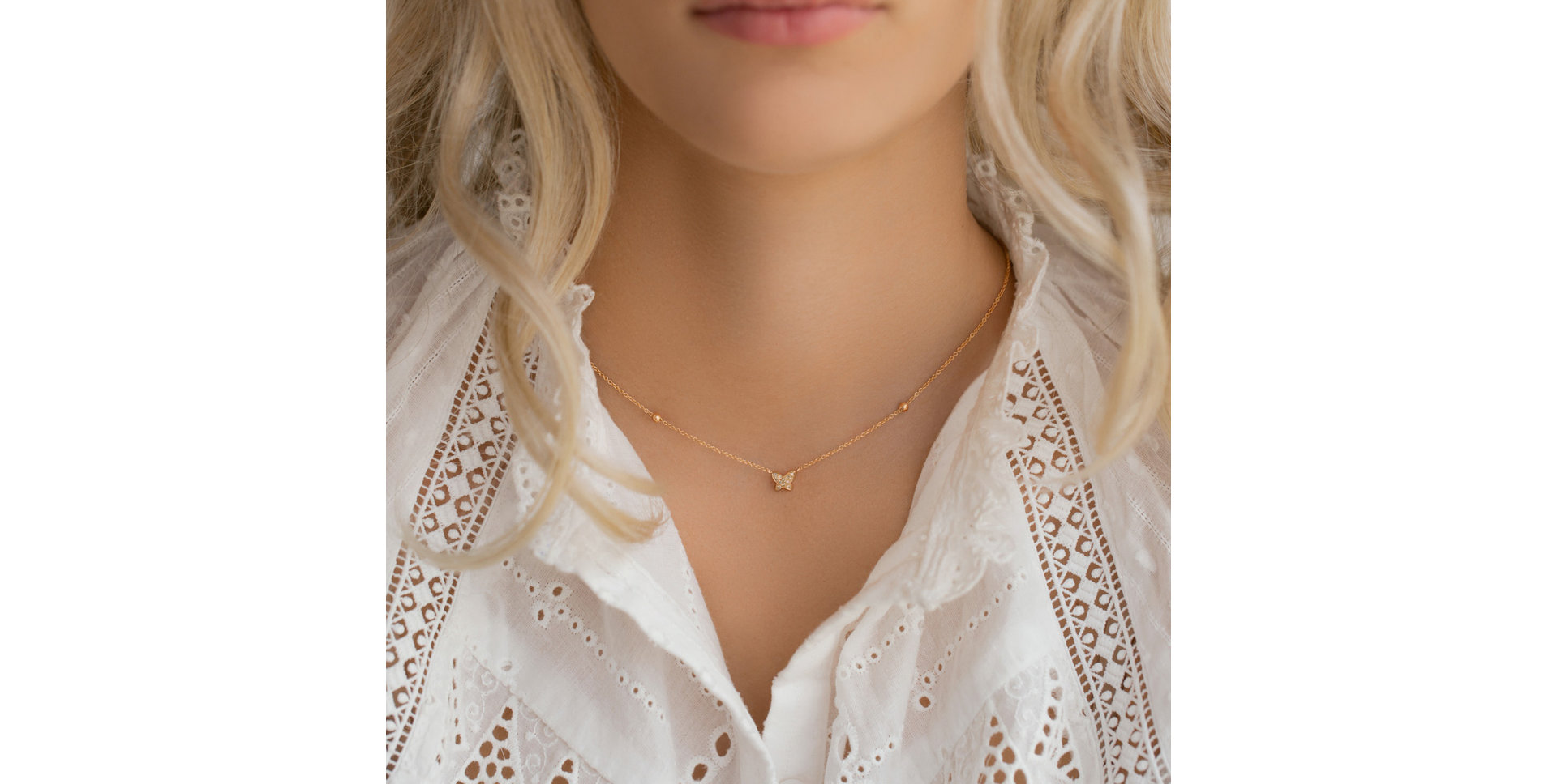 Náhrdelník s hnědými a bílými diamanty Star Waterfall