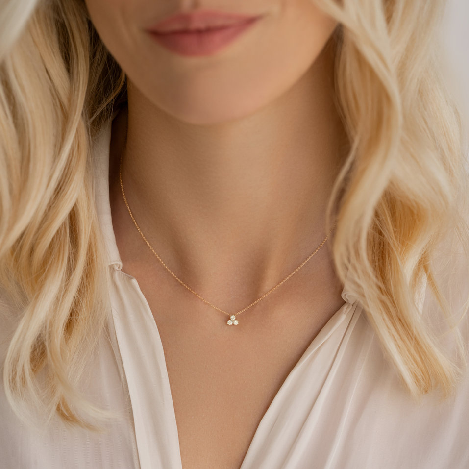 Náhrdelník s diamanty Sparkling Trefoil