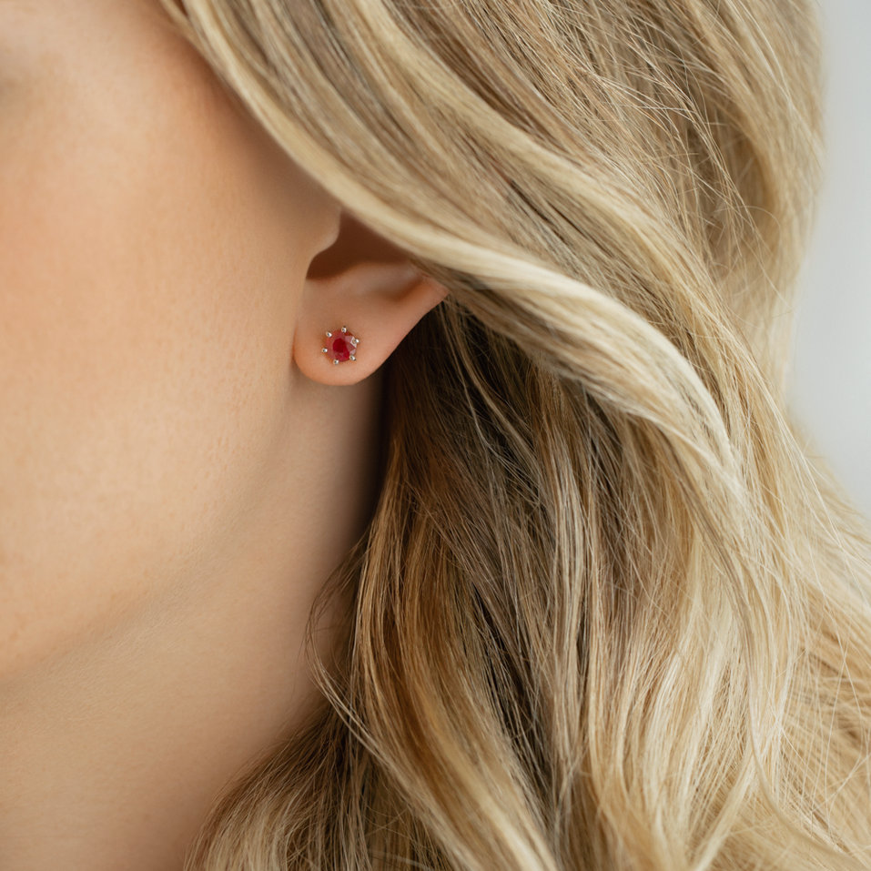 Náušnice s rubínem Vesper Romance