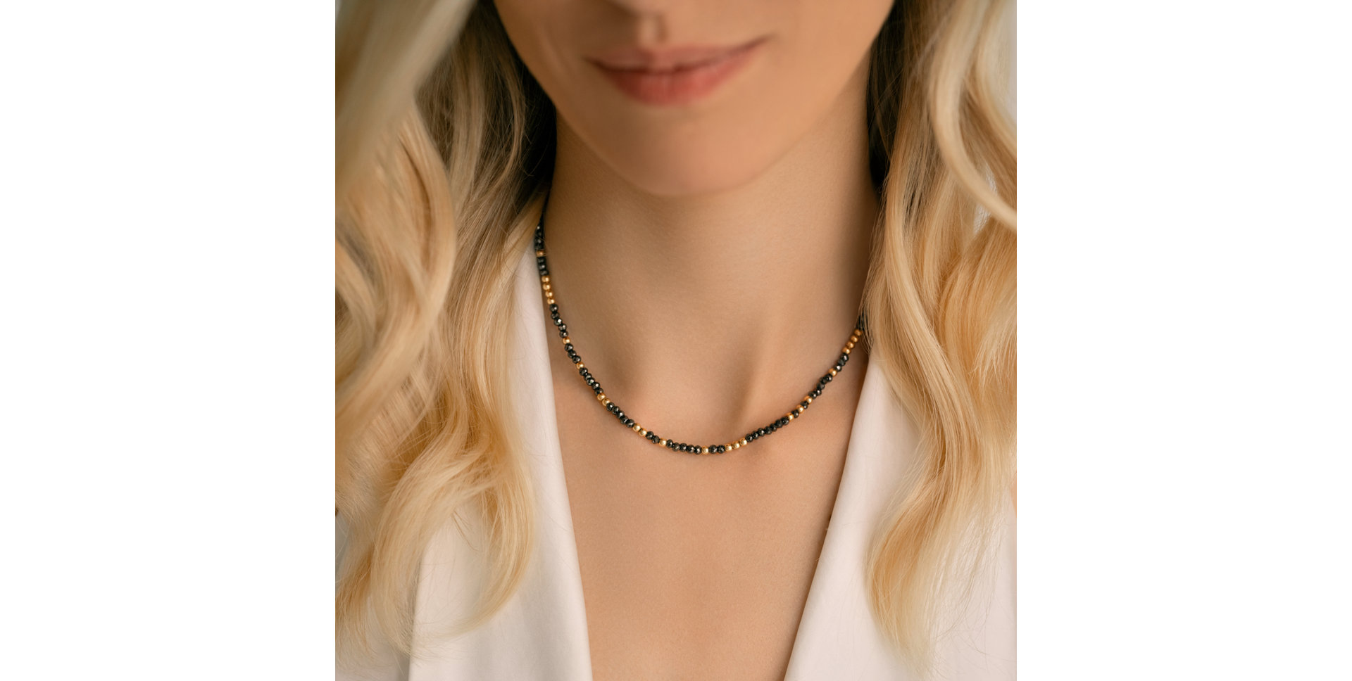 Náhrdelník s černými diamanty Night Chain