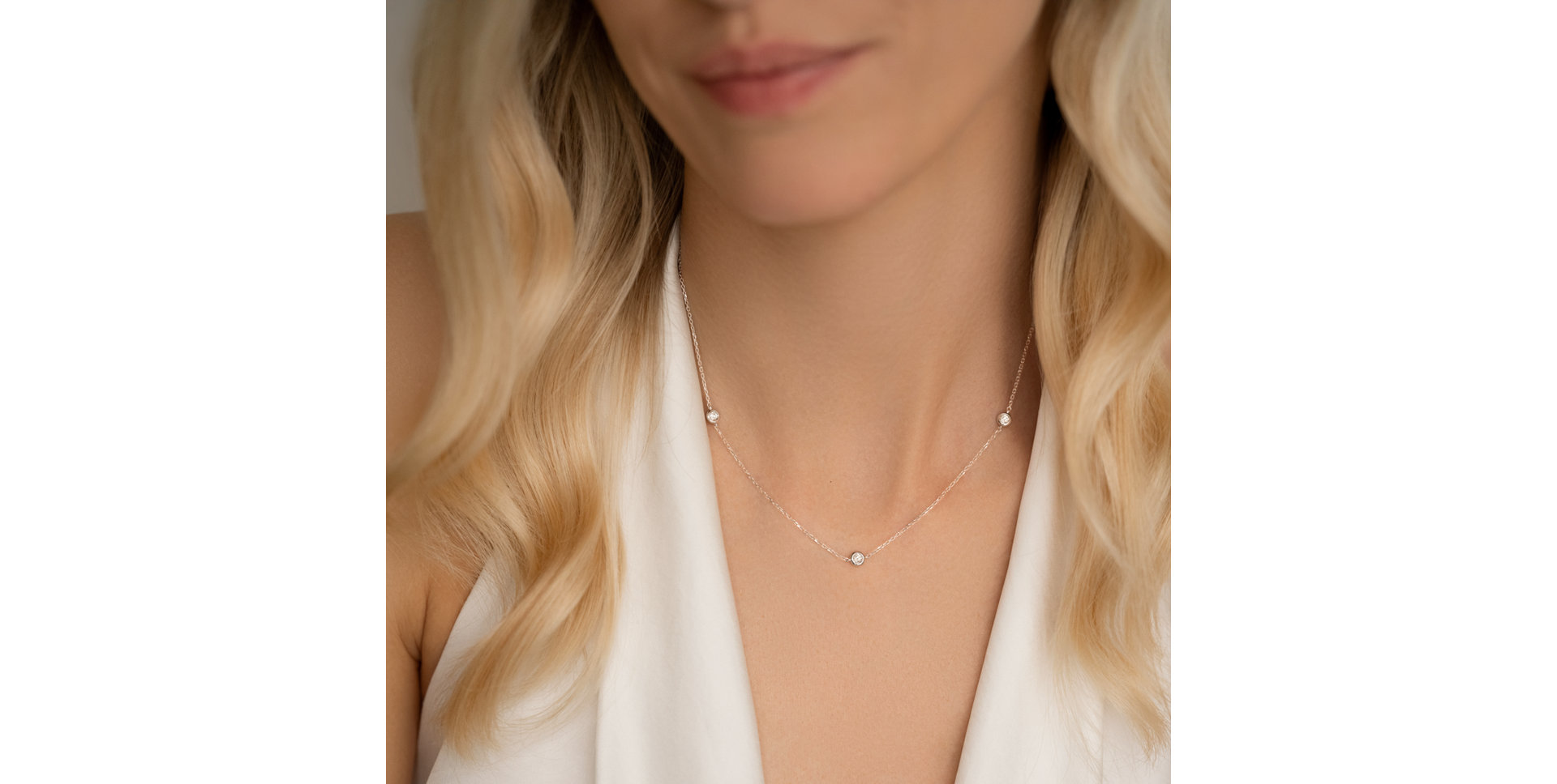 Náhrdelník 14kt žluté zlato s diamantem Sparkling Dots
