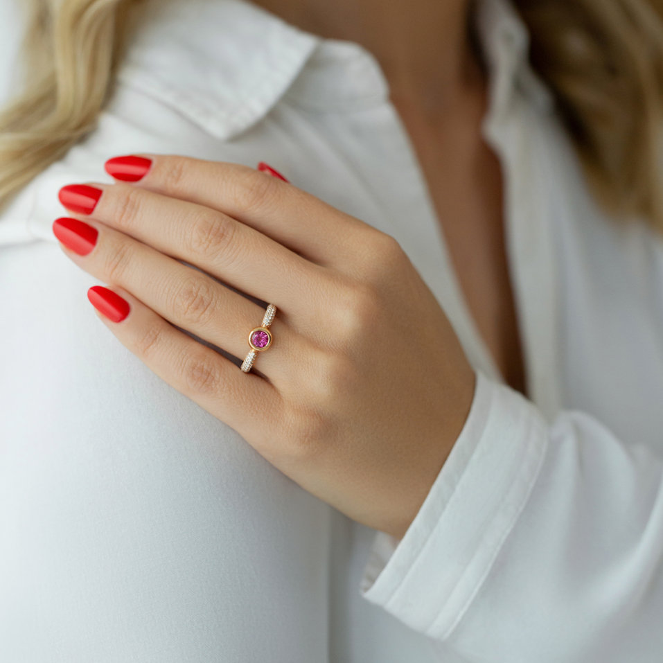 Prsten s topazem a diamanty Miracle Ray