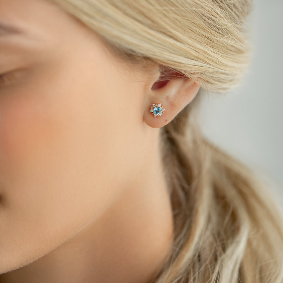 Náušnice s rhodolitem a diamanty Fancy Fairytale