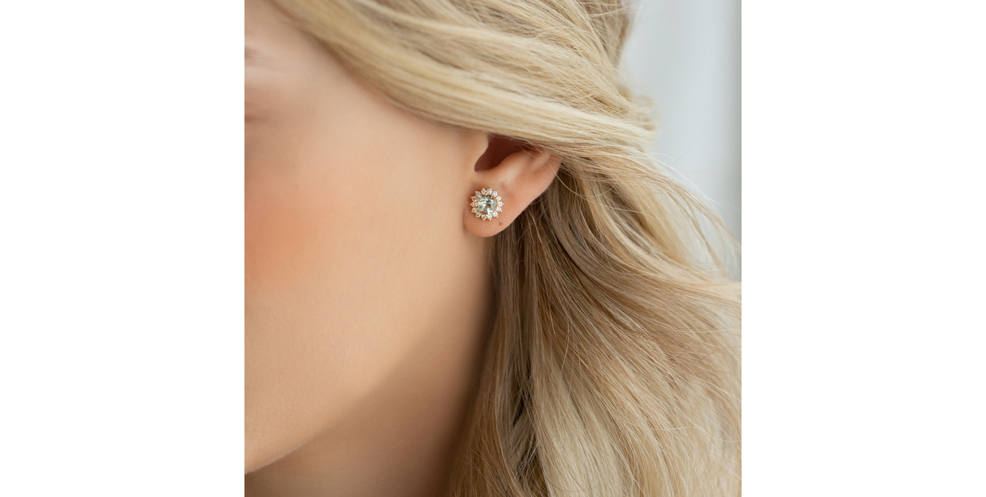 Náušnice s diamanty a ametystem Lilac Flower