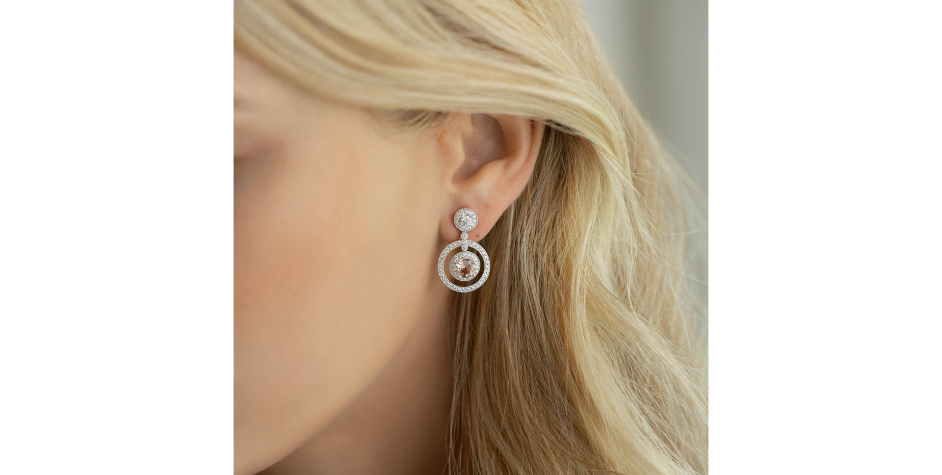 Náušnice s morganitem a diamanty Barbarosa