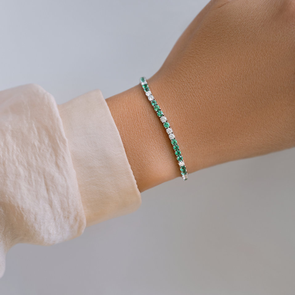 Náramek s diamanty a rubíny Belissia