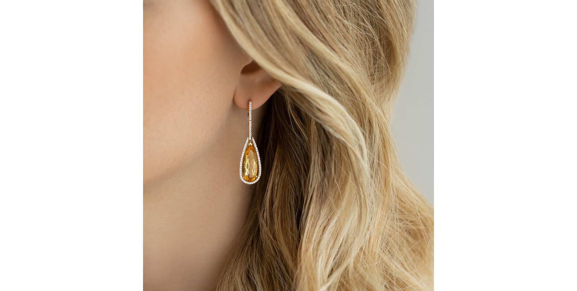 Náušnice s citrínem a diamanty Damianos