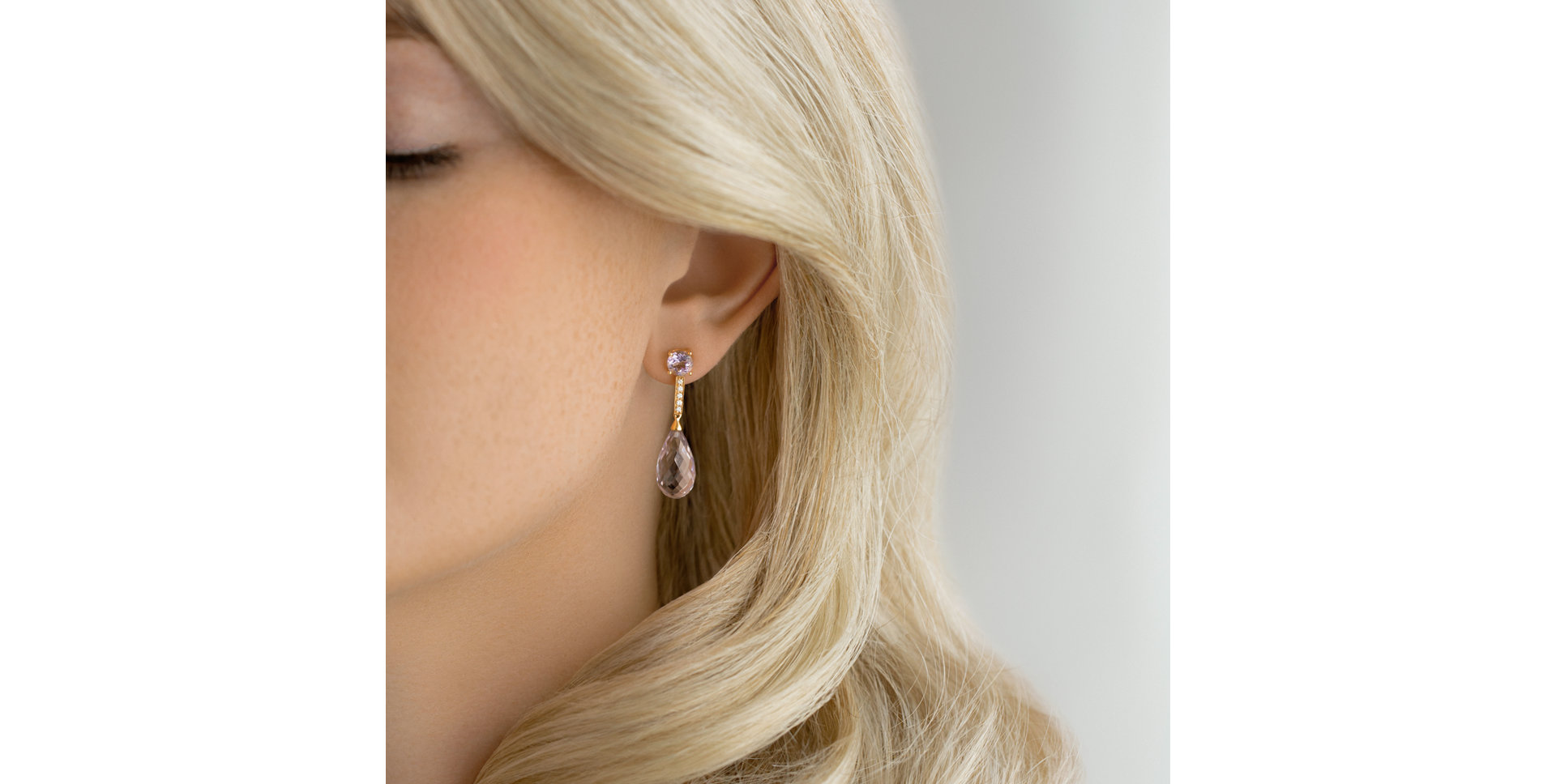 Náušnice s ametystem, diamanty a safírem Designated Constellations