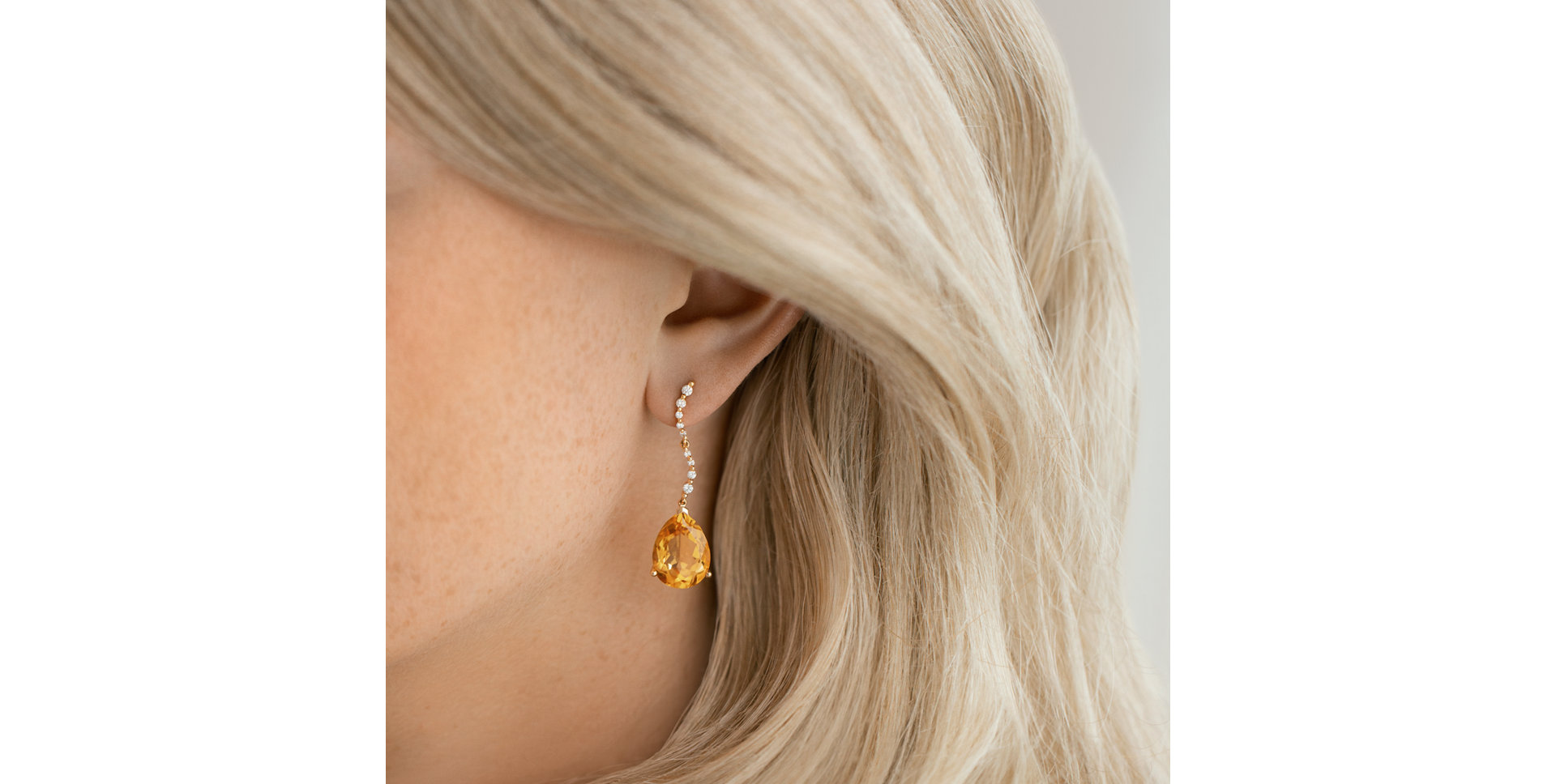 Náušnice s citrínem a diamanty Dimitris