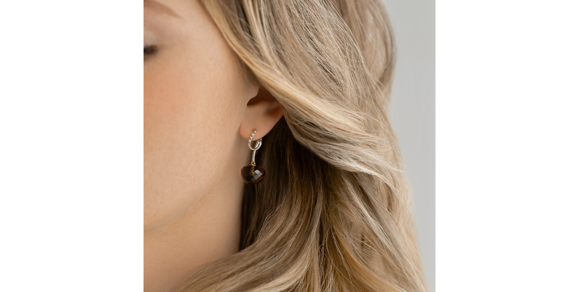 Náušnice s quartzem a diamanty After Dark