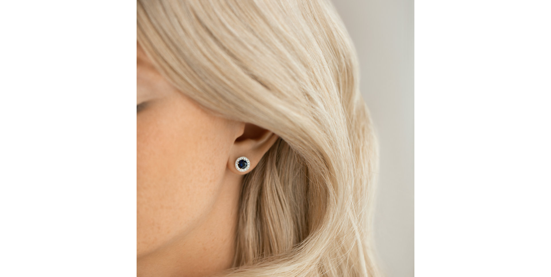 Náušnice s safírem a diamanty Sparkling Rain