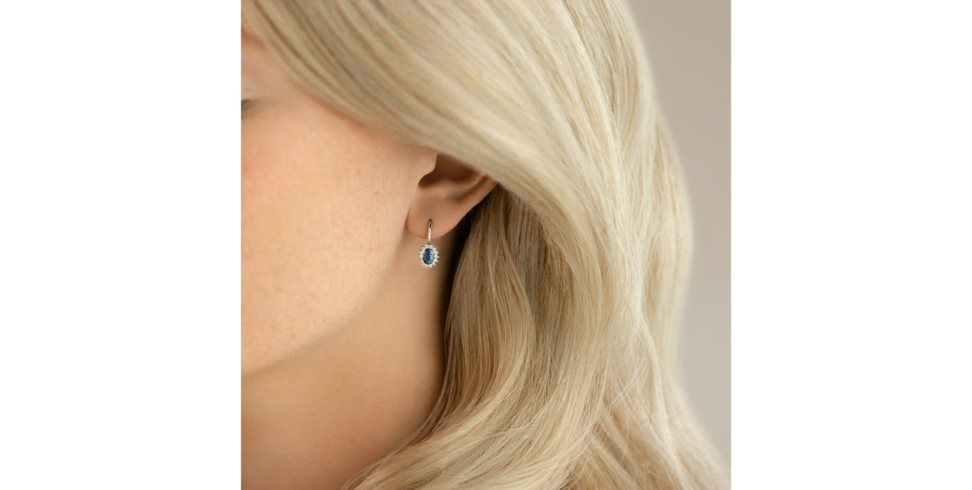 Náušnice s safírem a diamanty Princess Sparkle