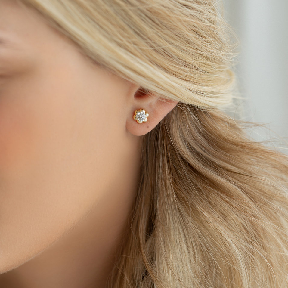 Náušnice s diamantem Blooming Love