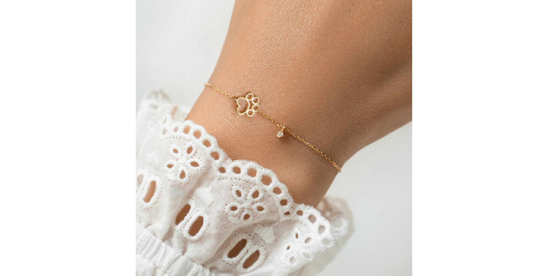 Náramek s diamantem Lovely Paw