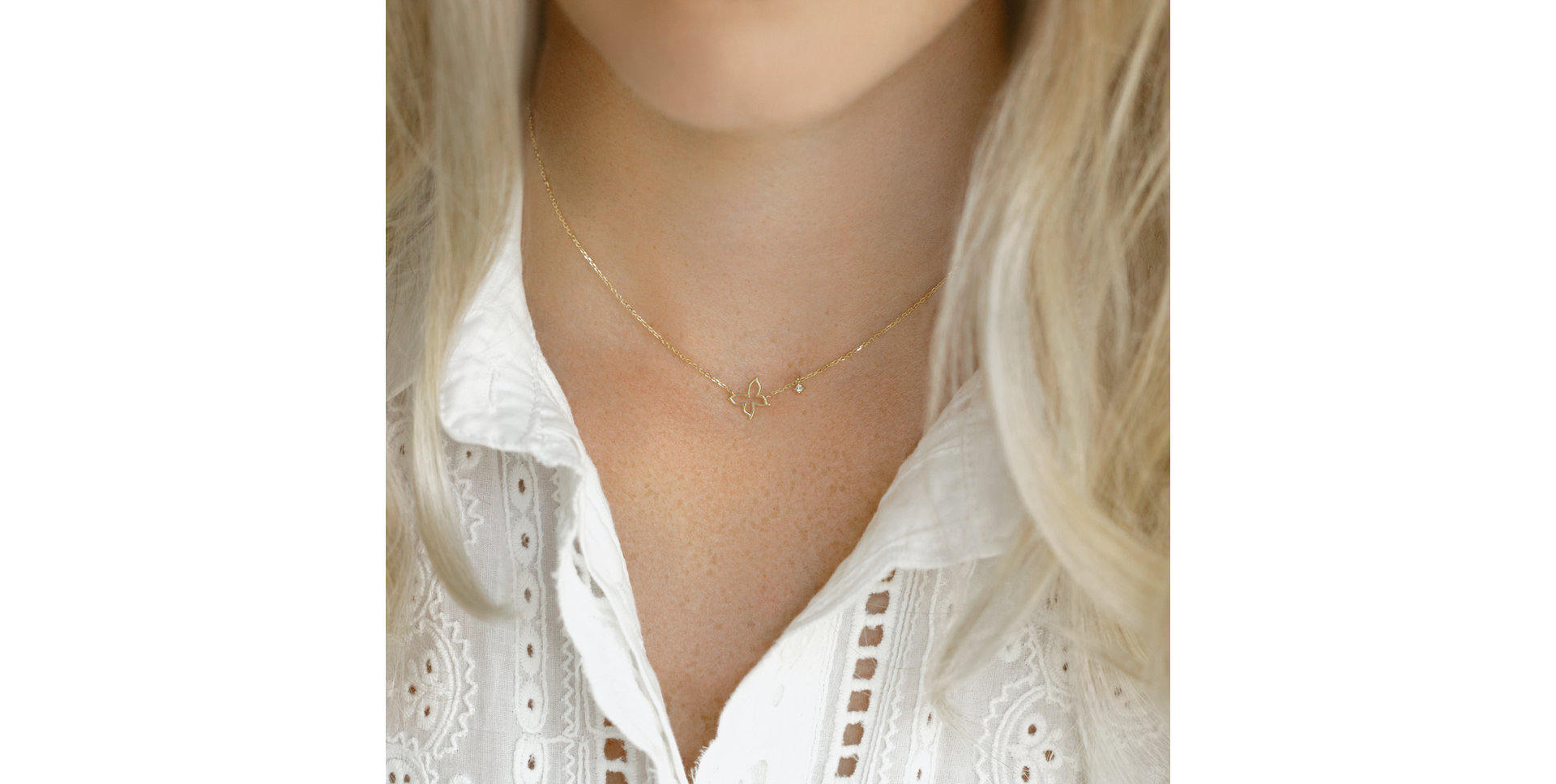 Náhrdelník s diamantem Butterfly’s Shadow