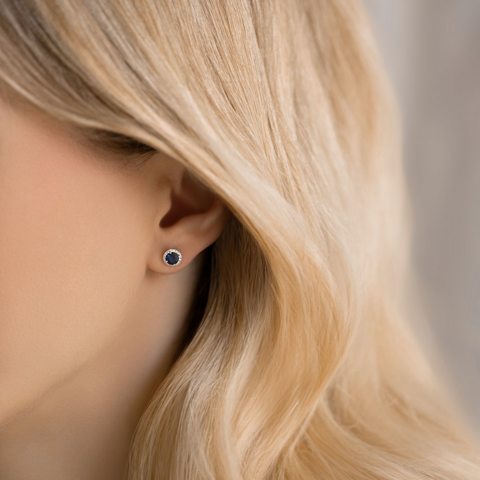 Náušnice s safírem a diamanty Rimmon