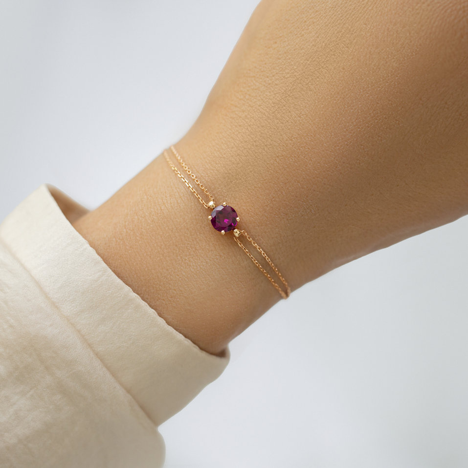 Náramek 14kt růžové zlato s topazem london Roneme